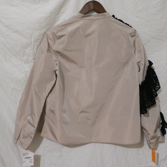 Molly Taffeta Women's Blouse Top Lace Ruffle Beige Size M NWT - Picture 5 of 6